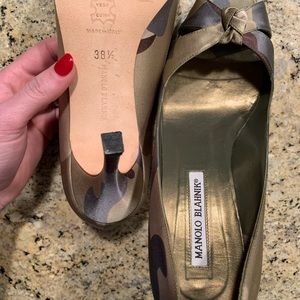 Camo Manolo Blahnik heels. 8.5